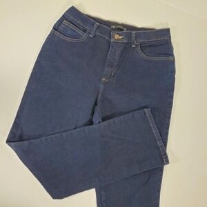 Lee Relaxed Fit‎ Jeans Size 8 Short Mid Rise Straight Dark Wash Blue Denim